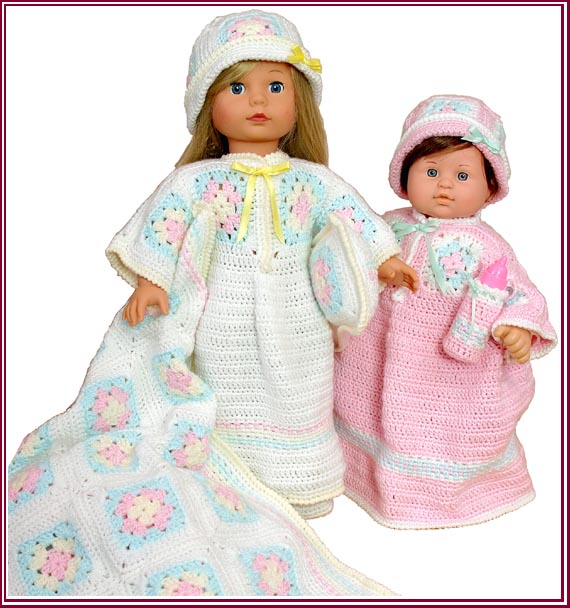 Cozy Caftan set fits both 18-inch little girl dolls and 15-inch baby dolls!
