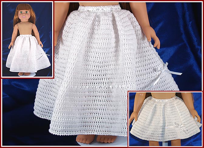 Long, full half slip / petticoat for 18" doll