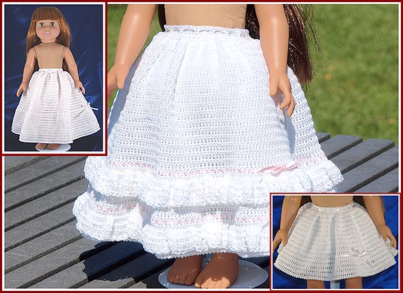 Long, full half slip / petticoat for 18" doll