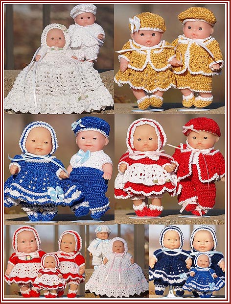 Donna Raye's Gemstone Babies outfits for 5-inch Berenguer baby dolls.