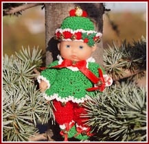 Elfric / Elfrieda Christmas Elf outfit for 5" baby doll.