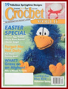 Cover of the April 2006 issue of Crochet World magazine.