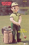 Annie's Attic Sporting Crochet, 14 in Golfing Guy in soft sculpture