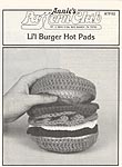 Annie's Attic Crochet Deli: Li'l Burger Hot Pad (original B/W version)