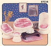 Crocheted dollhouse size Miniature Wicker Crochet