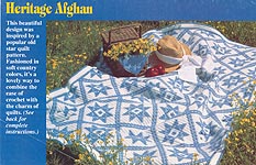Embroidered Heritage Afghan in Star Quilt Design
