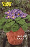 Annie's Attic Pillow Patch: Pot of Violets