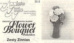 Annie's Attic Flower Bouquet Pot Holders: Zesty Zinnias
