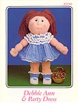 Annie's Attic Debbie Ann & Party Dress crocheted soft sculpture doll pattern.