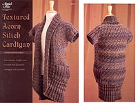 Annie's Attic KNIT Textured Acorn Stitch Cardigan