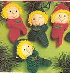 Mary Maxim KNITTED Soft Sculpture Christmas Ornaments