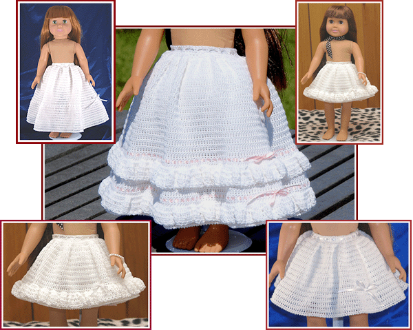 Long, full half slip / petticoat for 18" doll
