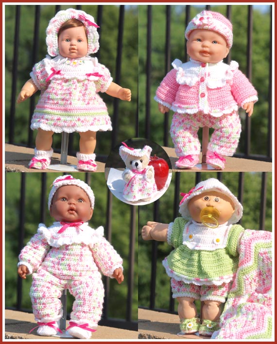 Rainbow Sherbet Layette for 15 inch dolls