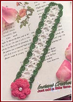 Crochted rose and trellis bookmark