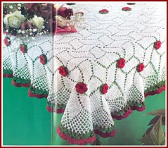 Rose and Spiral square tablecloth