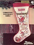 Three Needles Cross Stitch Christmas Stocking I (Girl)