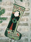 Friends Indeed Wreath Santa Christmas Stocking