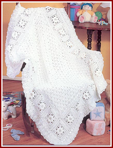 Free Knitting Pattern For Interlocked Hearts Baby Afghan
